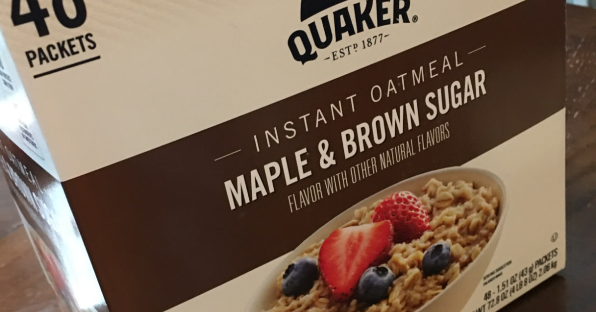 box of oatmeal packets in maple/Brown sugar