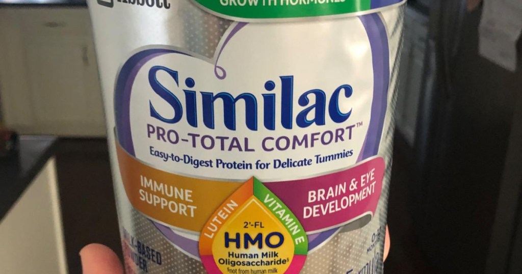 similac pro total comfort canister in hand