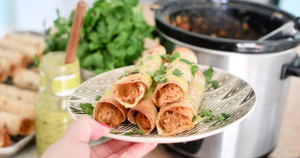 slow cooker jalapeno chicken taquitos
