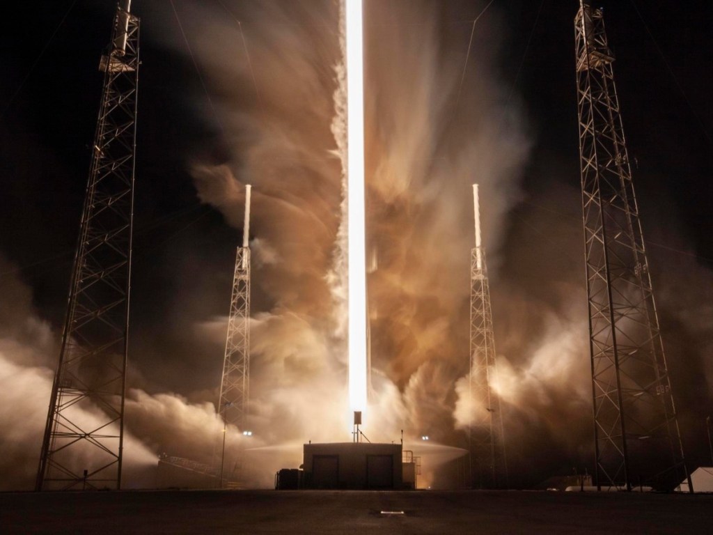 satellite launch in the dark