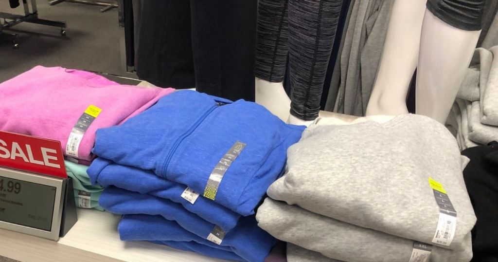 tek gear sweatshirts on display in store