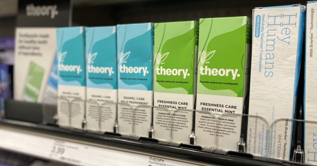 multiple boxes of theory toothpaste