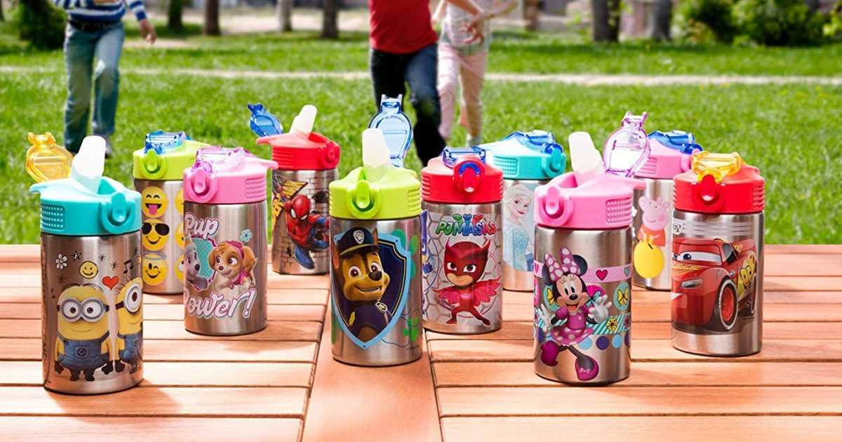 Zak Designs Kids Character Stainless Steel Water Bottles from $10