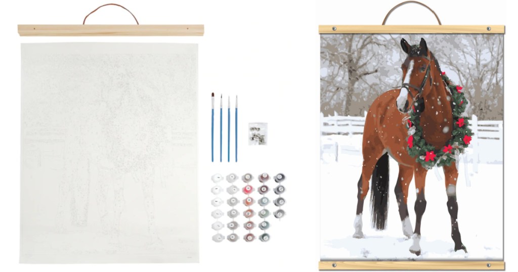 horse wearing wreath painting kit