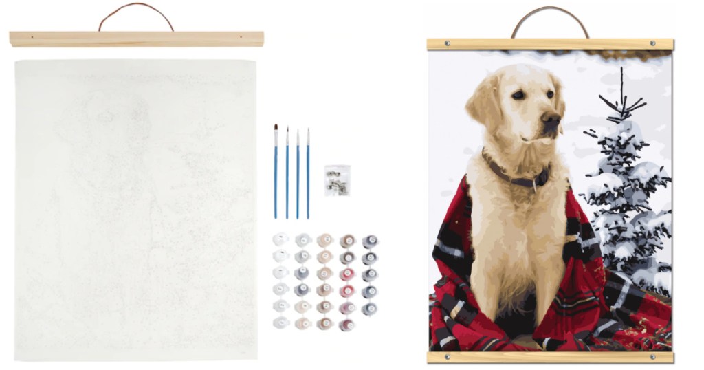 dog canvas wooden hanger kit