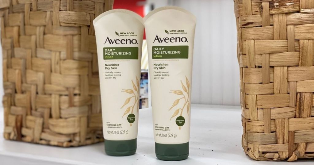 Aveeno Lotions with baskets