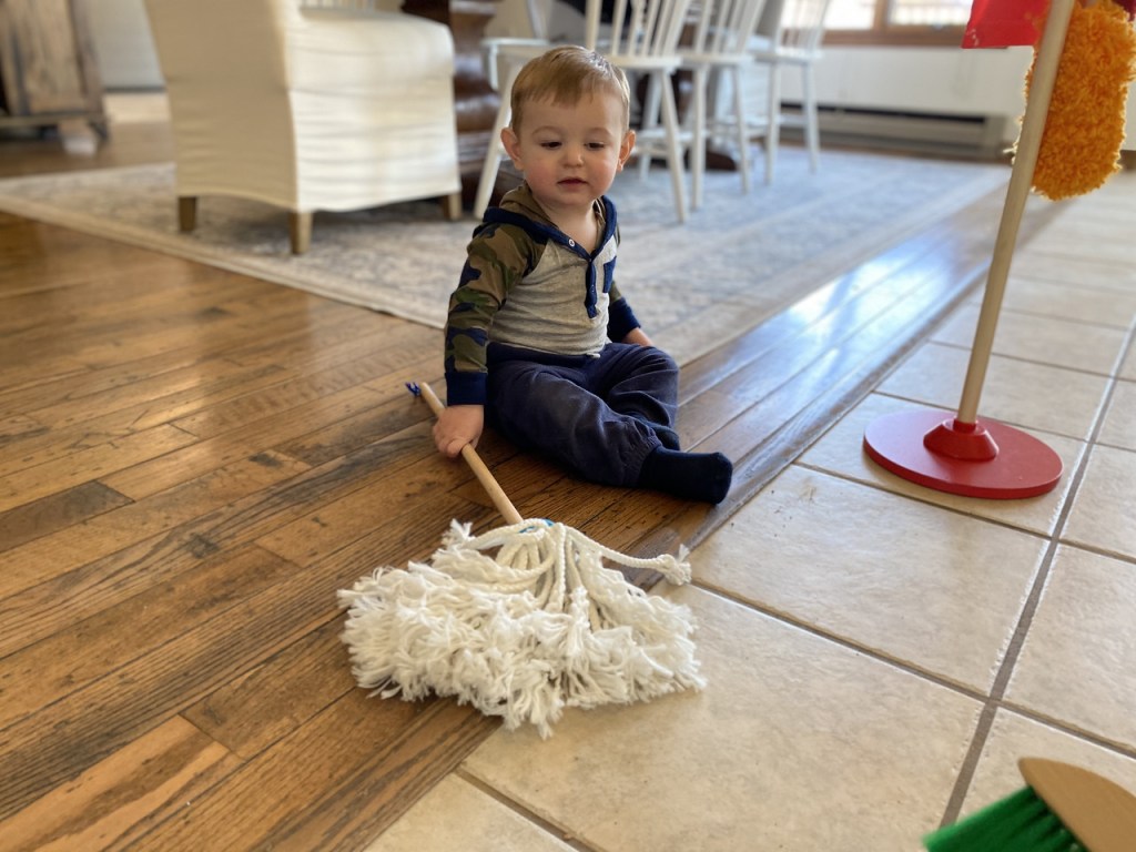 Baby Mopping with Melissa Doug Mop