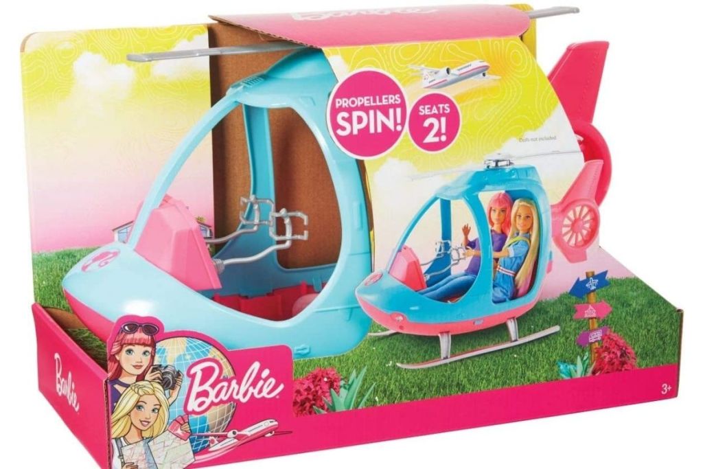 barbie car and helicopter