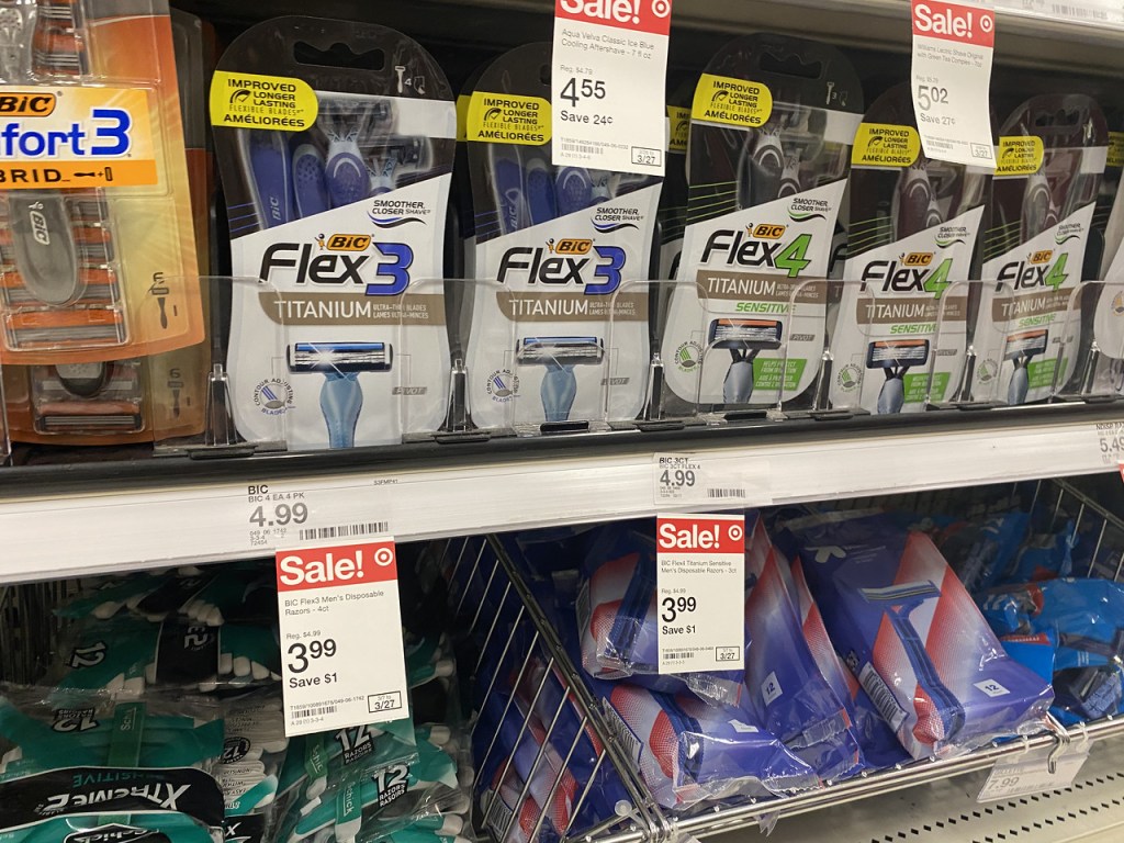 Bic Flex Razors in Target store bins
