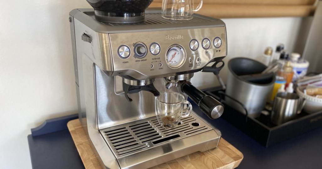 Large espresso machine on counter top