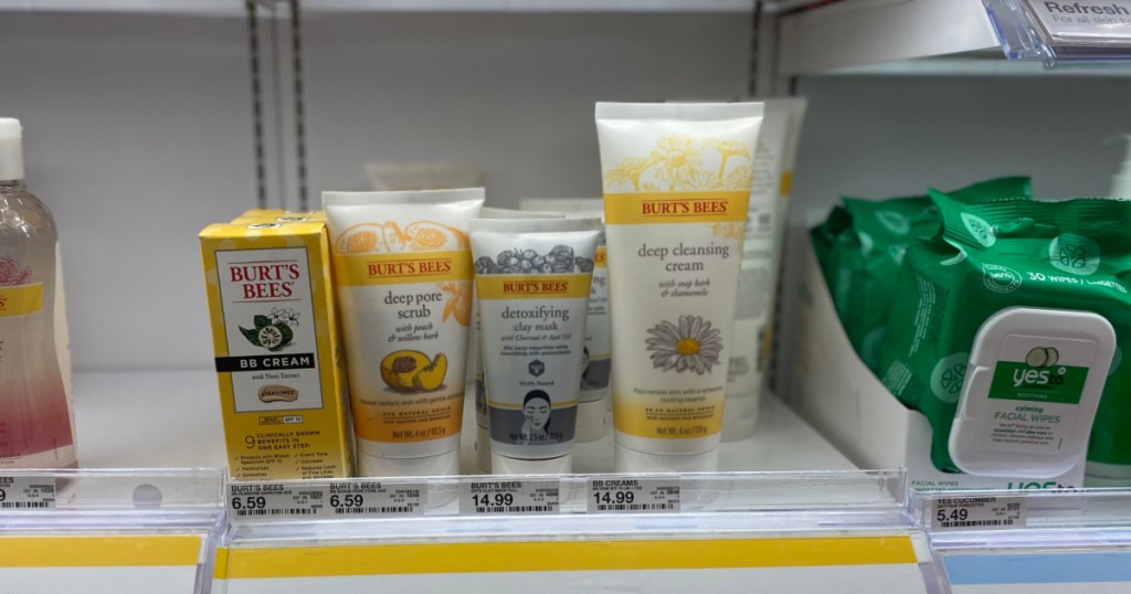 facial care products on shelf 
