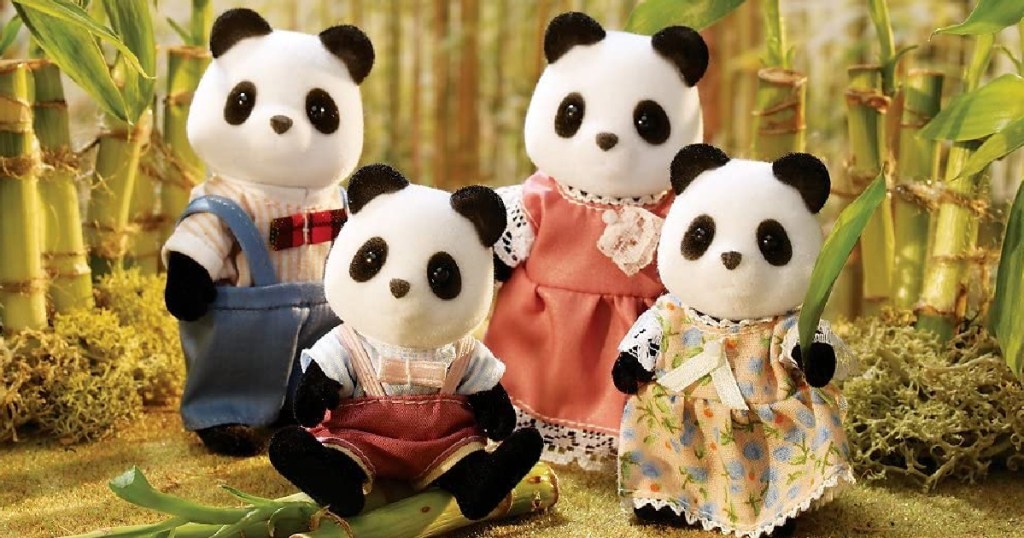 toy set of a family of panda bears