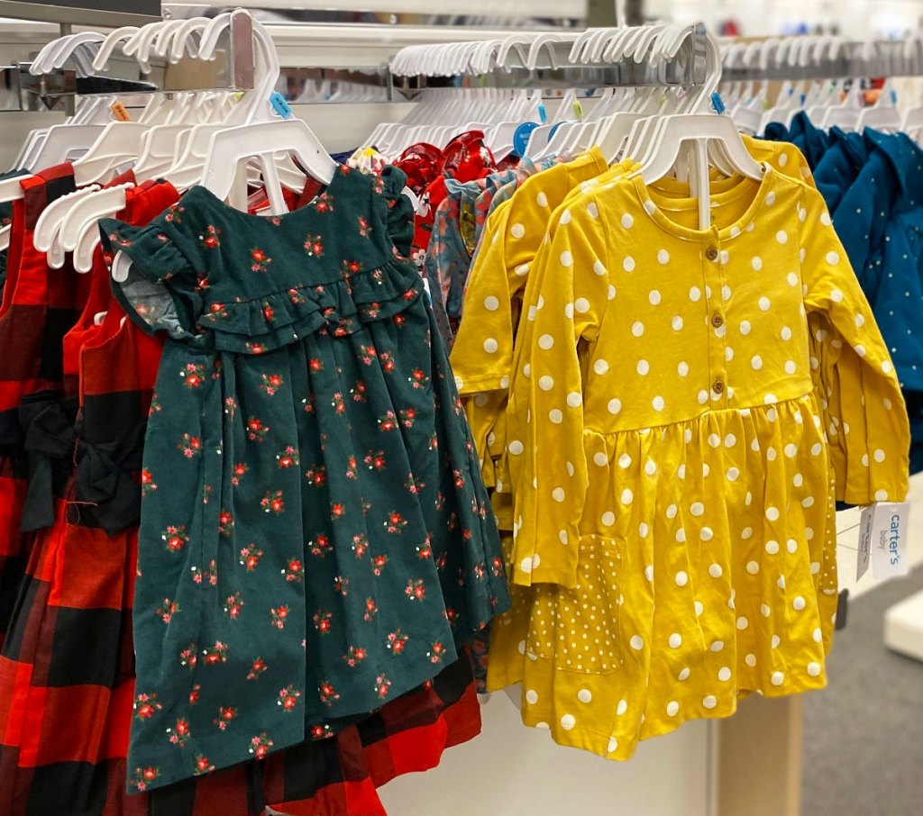 carters girls dresses on display at store