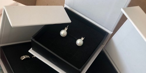 Cate & Chloe 18K Gold Plated Pearl & Swarovski Crystal Earrings Just $16.80 Shipped