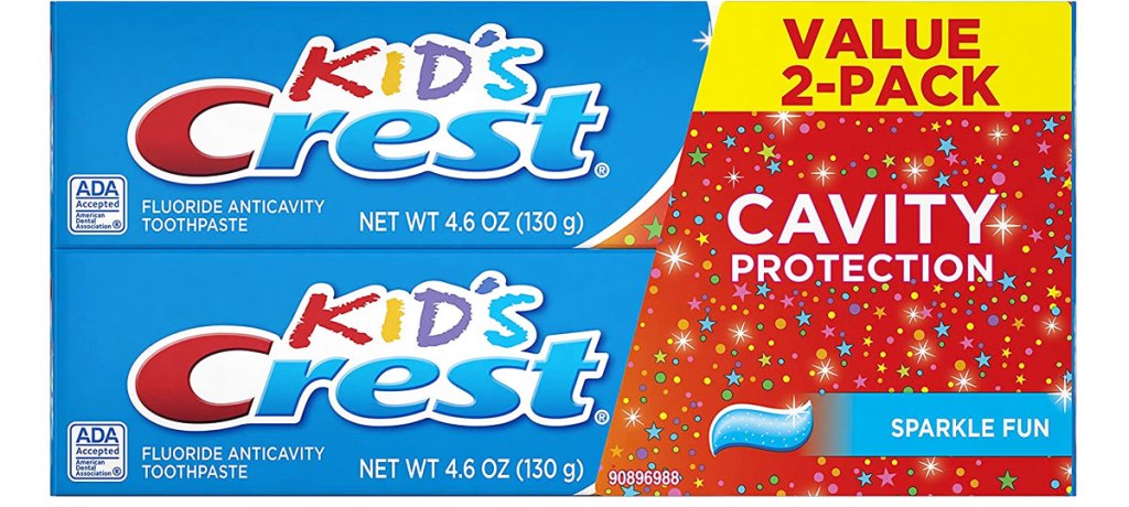 2-pack of kids crest toothpaste in sparkle fun flavor