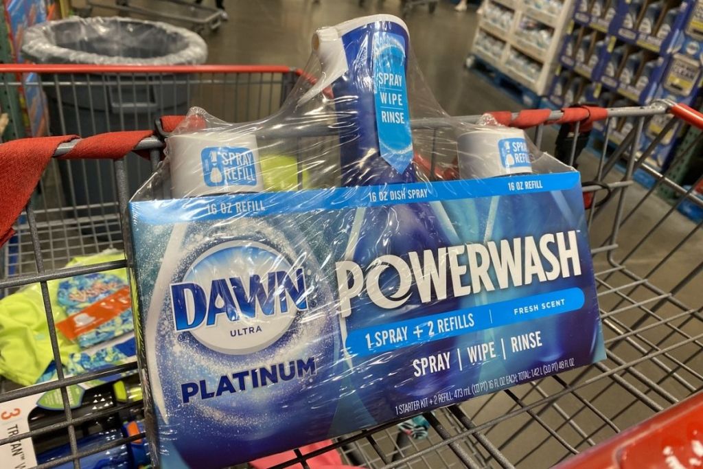 Dawn Platinum Powerwash in Costco cart