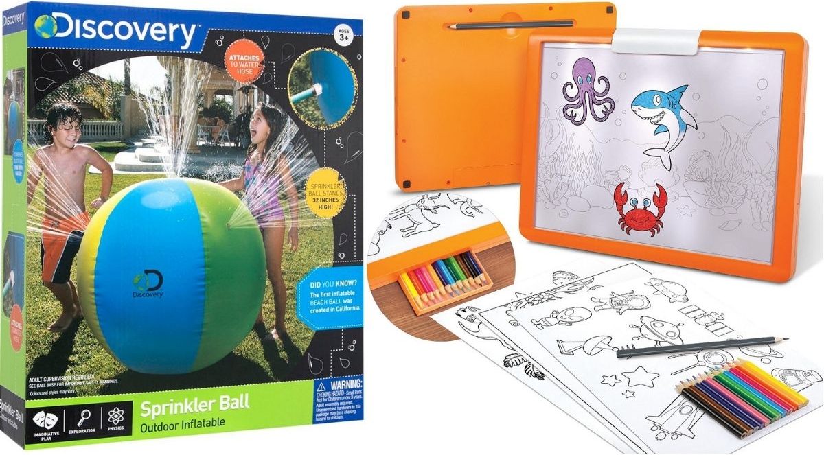 Two Discovery Kids Toys including Sprinkler Ball and Reacing Tablet