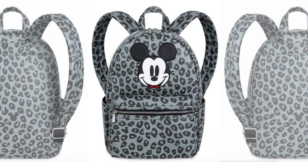 disney grayscale leather mickey mouse backpack
