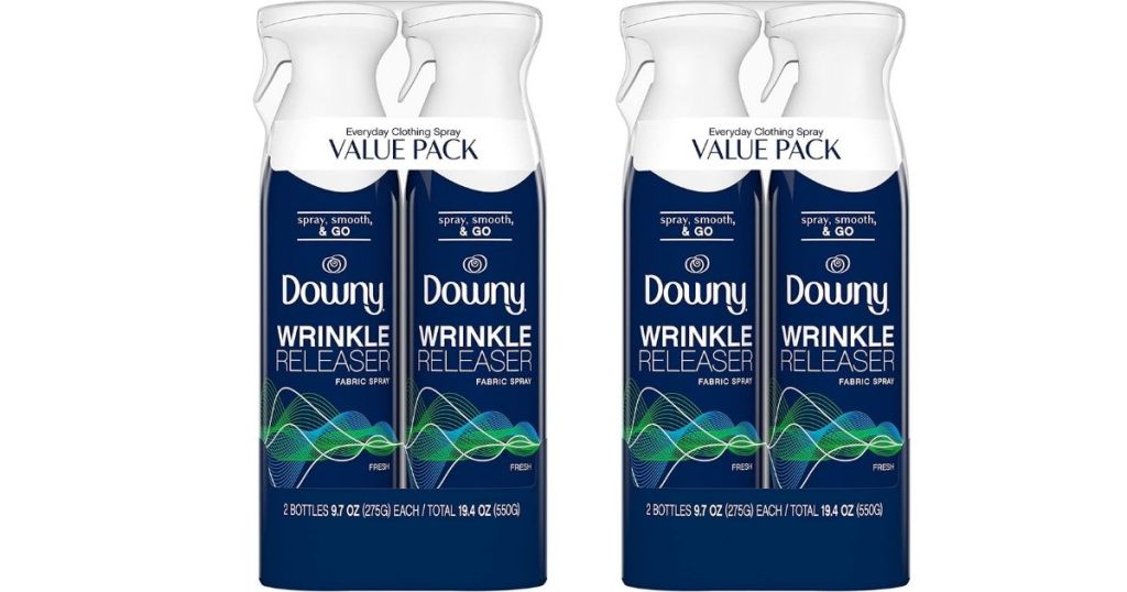four bottles of Downy Wrinkle Releaser