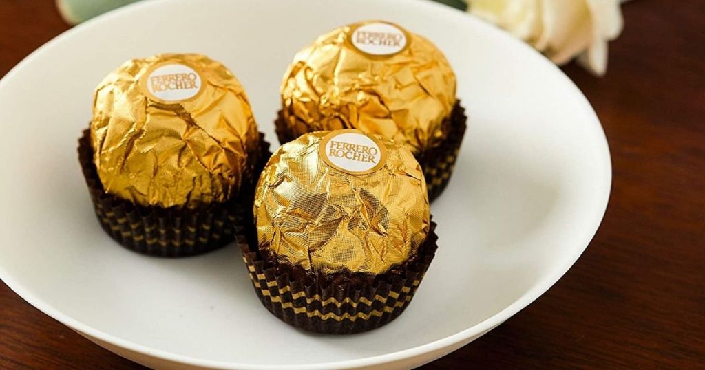 Ferrero Rocher Chocolates on a plate