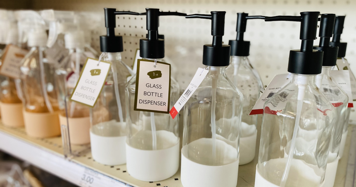 Glass Soap Dispenser on Target shelf