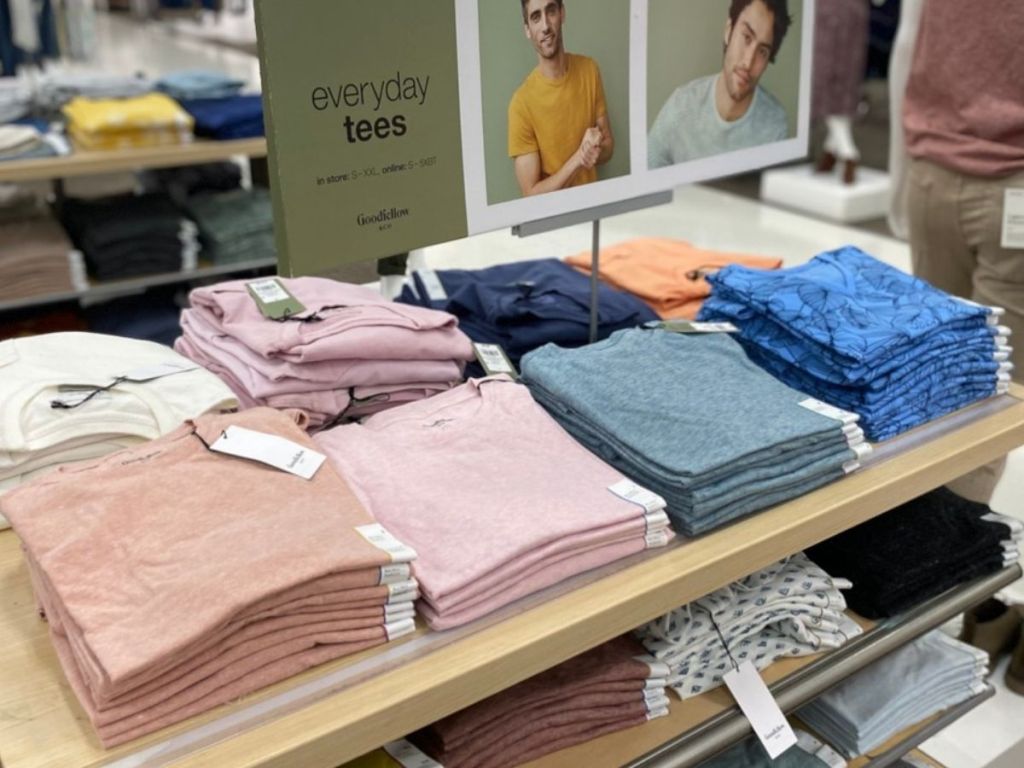 Goodfellow Men's T-Shirts display at Target