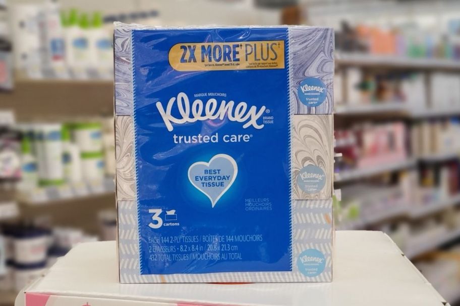 Kleenex FAcial Tissue 3-Pack in store