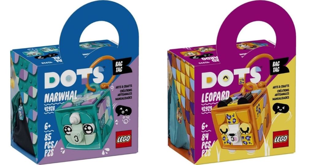 two LEGO Dots Bag Tags