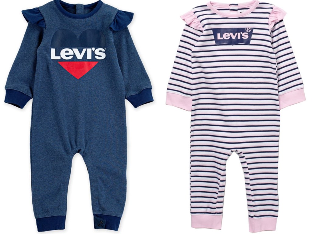 2 baby girl levi's coveralls