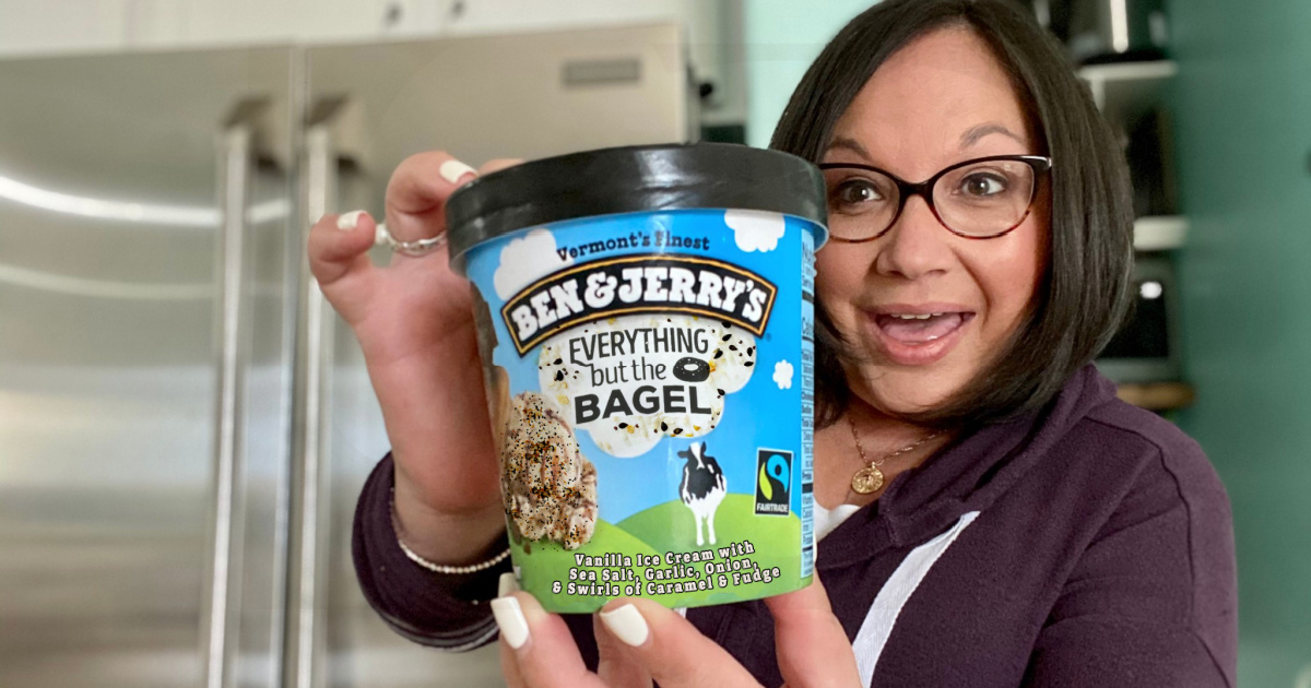 Holding Everything Bagel Ice Cream april fools prank 