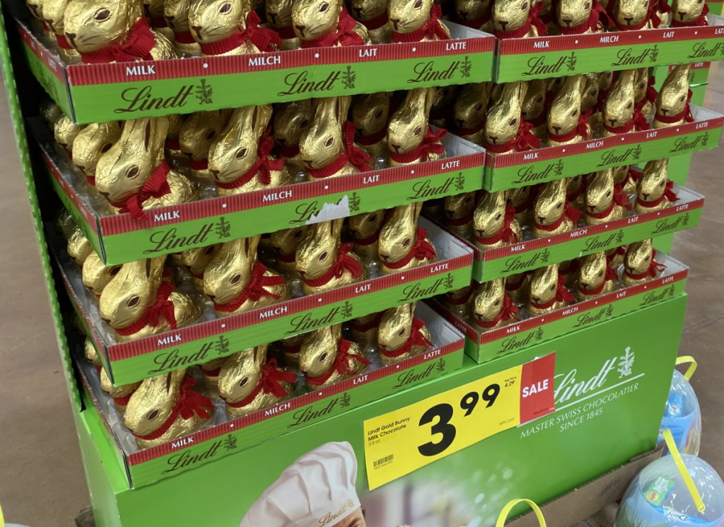 Golden wrapped chocolate bunny