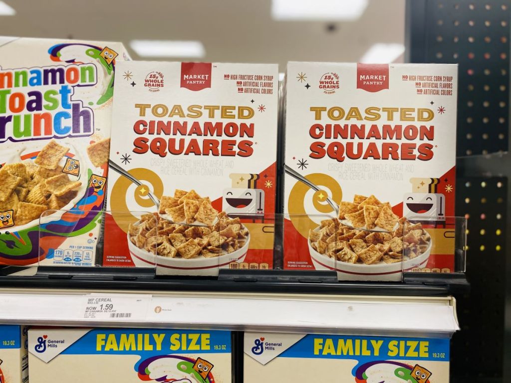 Market Pantry Toasted Cinnamon Squares on shelf at Target