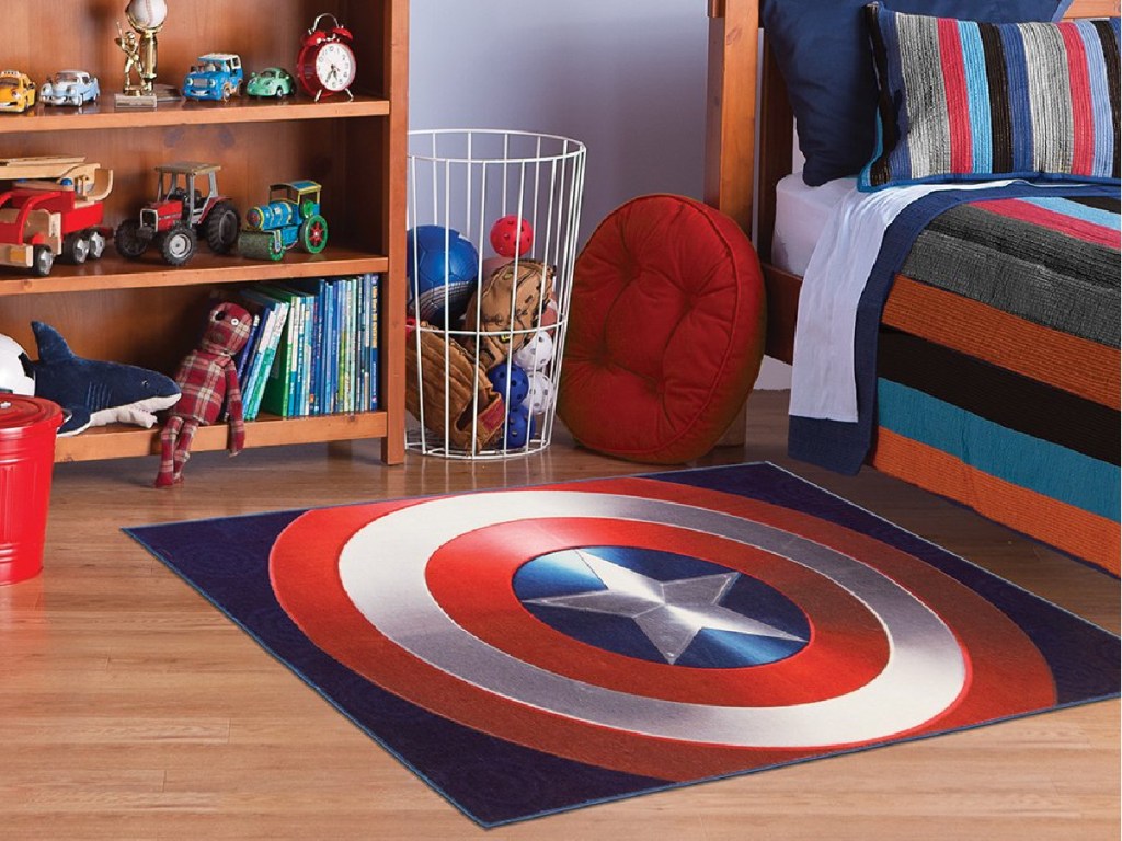 Marvel Captain America Blue Shield Area Rug