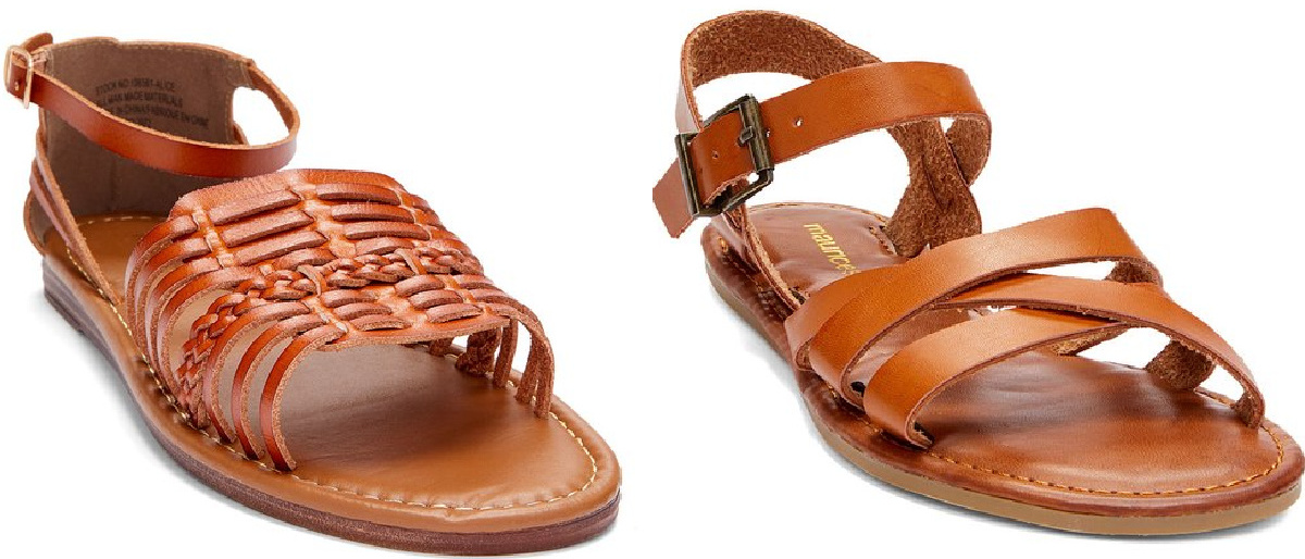 2 pairs of brown strappy sandals maurices