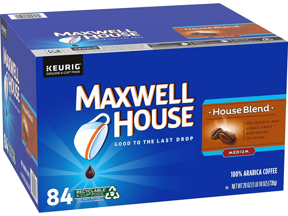 blue box of maxwell house kcups
