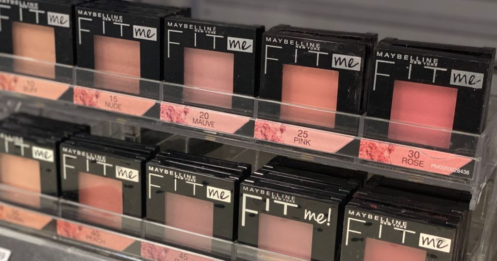 various blush products on shelf
