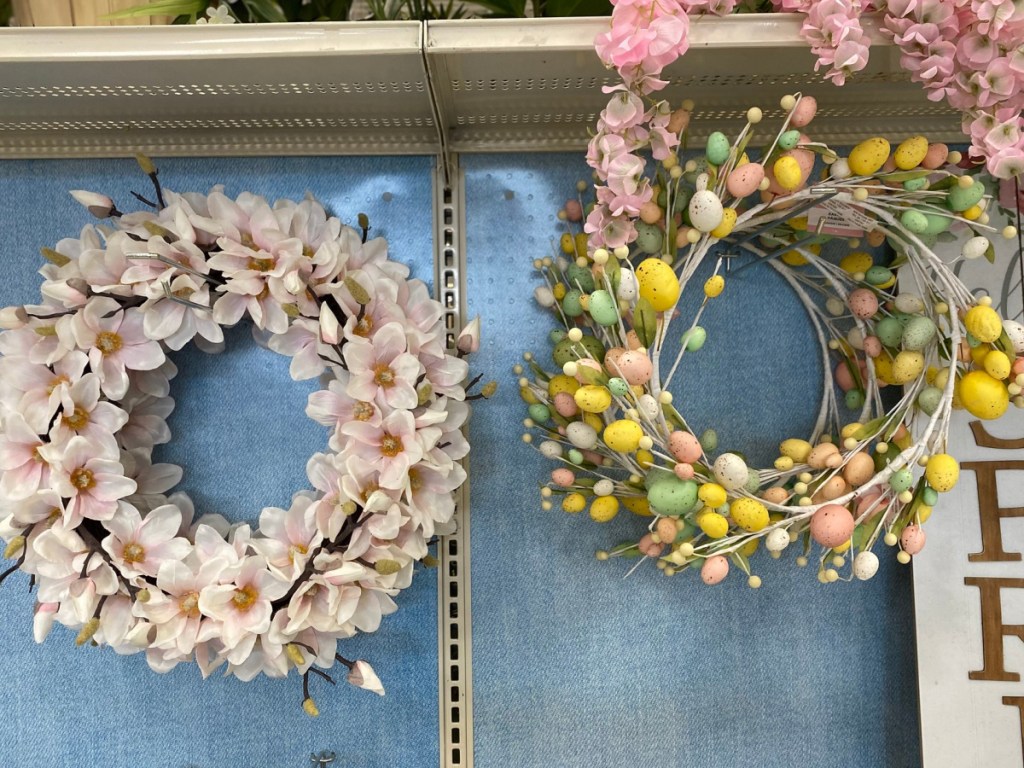 two spring wreaths at michaels