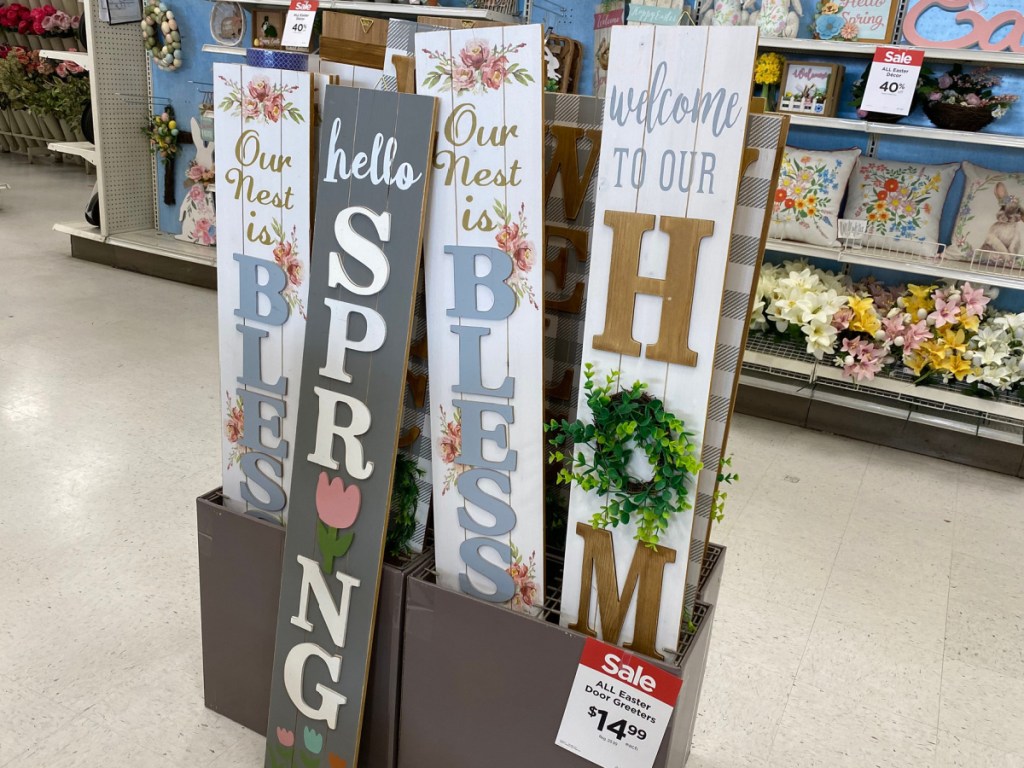 easter and spring welcome signs