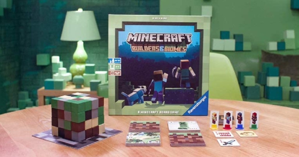 Minecraft themed board games on table top