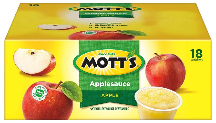 Mott's Applesauce 18-Pack of 4-Ounce Cups box stock image