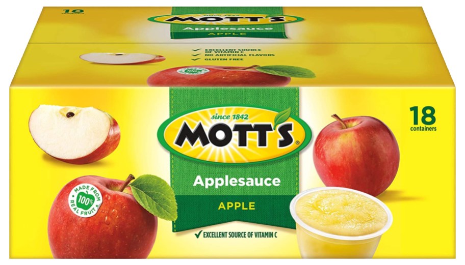 Mott's Applesauce 18-Pack of 4-Ounce Cups box stock image