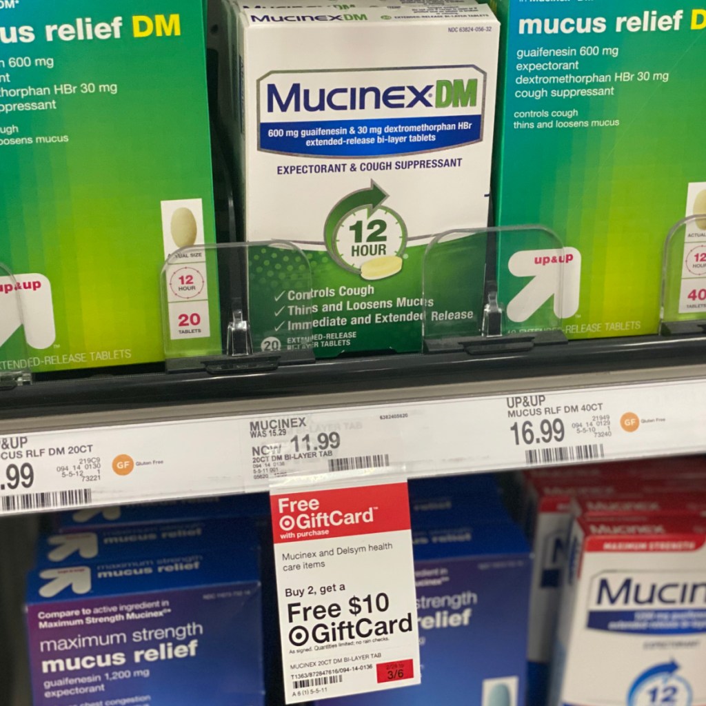 In-store display of Mucinex products