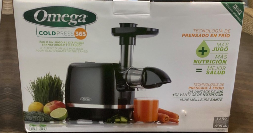 omega cold press juicer in a box
