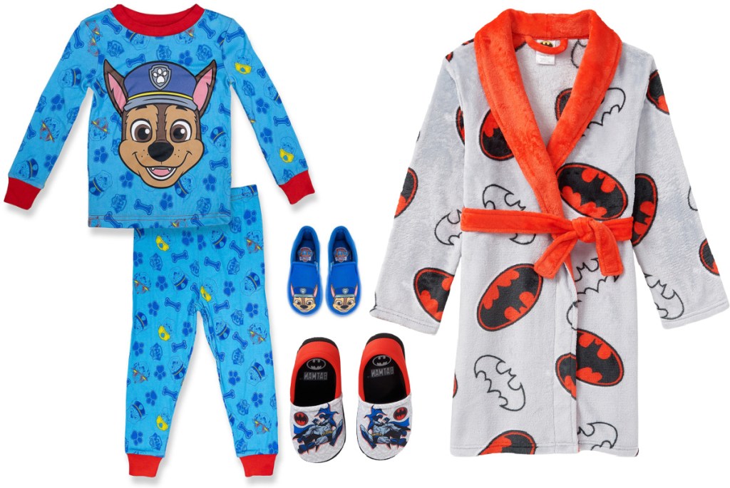 Paw Patrol and Batman Pajama and slipper sets