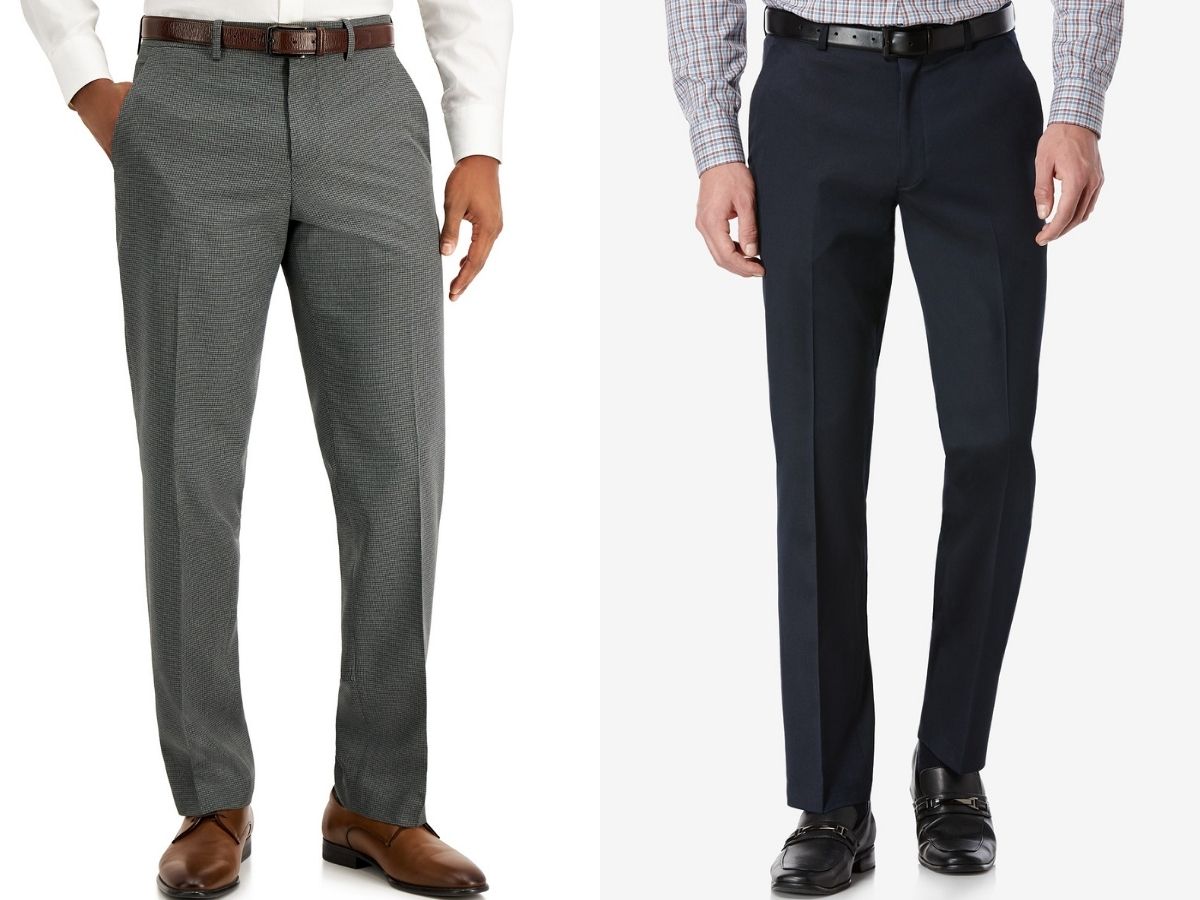 Amazon.com: Perry Ellis Men's Slim Fit Stretch Stripe Washable Suit Pants,  Dark Sapphire, 42W x 32L : Clothing, Shoes & Jewelry
