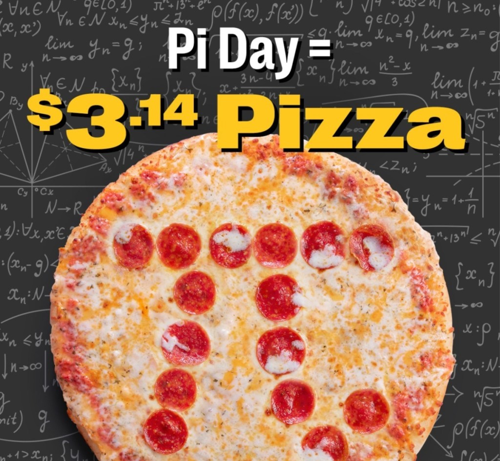 pizza with pepperoni in the shape of the Greek letter Pi