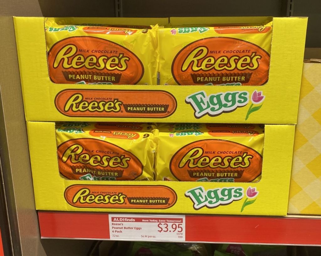Reese's Easter Eggs 6-Count on ALDI shelf