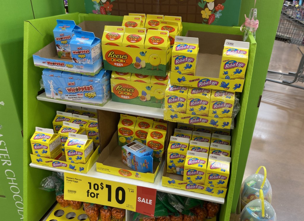 Candy egg cartons on display in-store