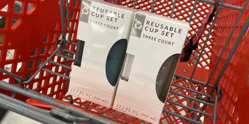 Reusable Cup Set 3-Pack Only $3 at Target | Includes Lids and Straws