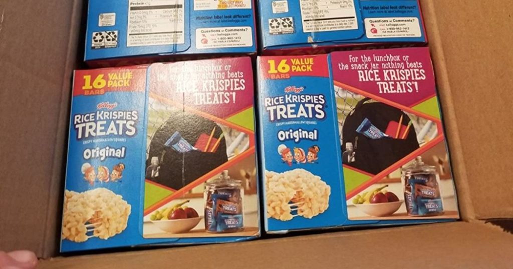 boxes of Rice Krispie Treats
